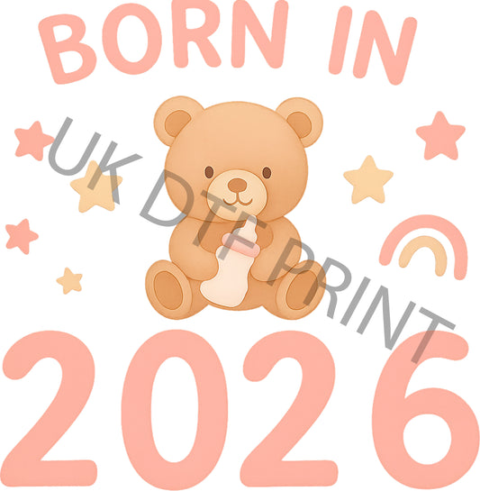 Born In 2026 Pink Teddy Digital Download