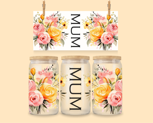 16oz UVDTF Wrap Mum Floral