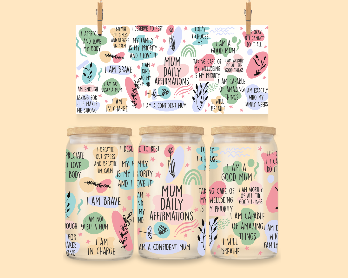 16oz UVDTF Wrap Mum Daily Affirmations