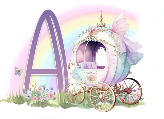 A-Z Princess Carriage DTF (Leave Note At Checkout Of Letter Required)