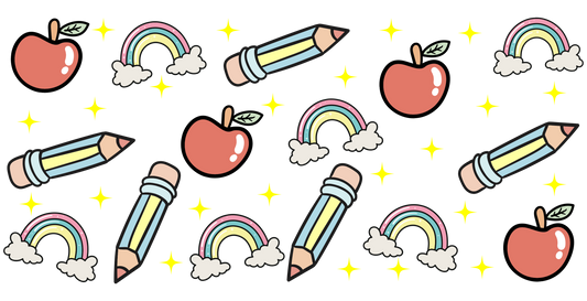16oz UVDTF Wrap Teacher Apples & Pens