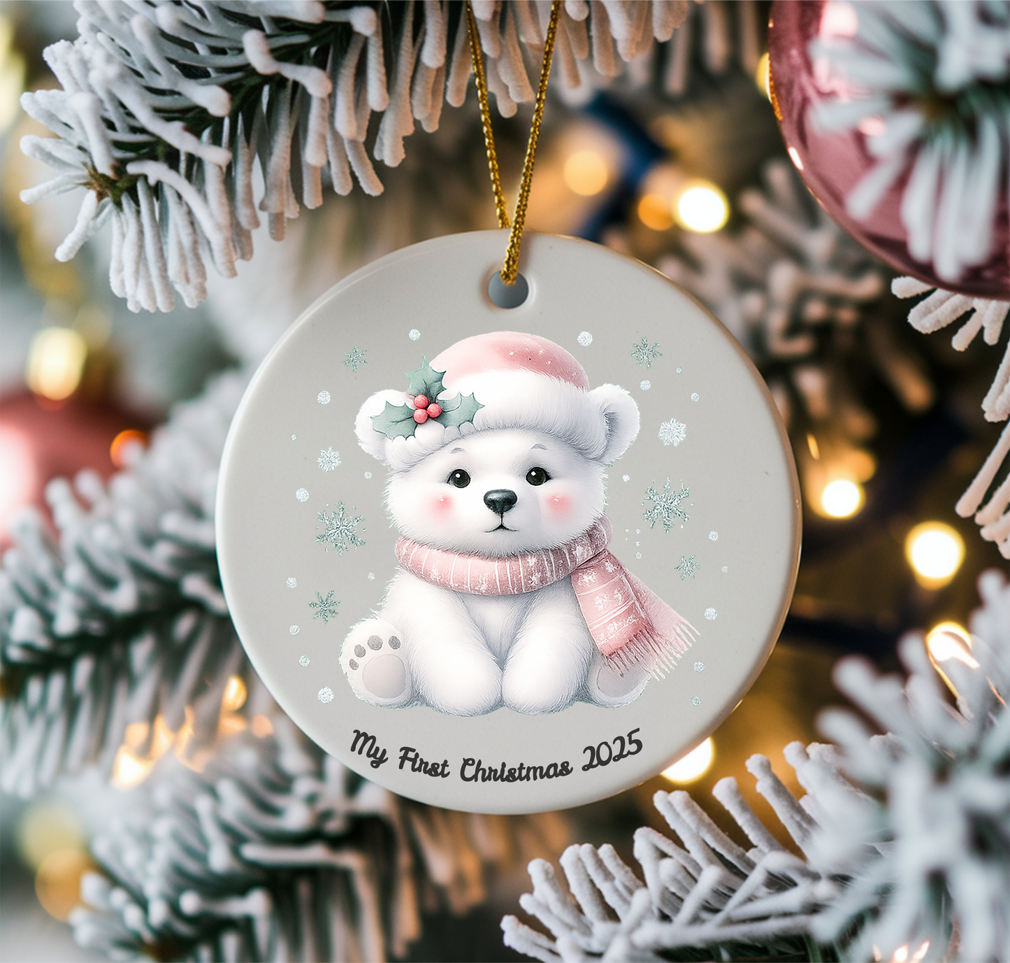 Single UVDTF Polar Bear My First Christmas 2025