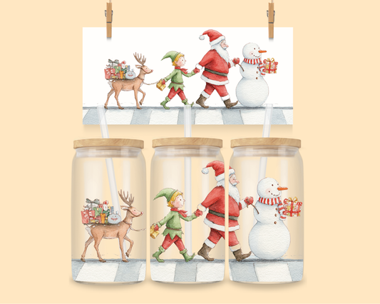 16oz UVDTF Christmas Characters Crossing the Street