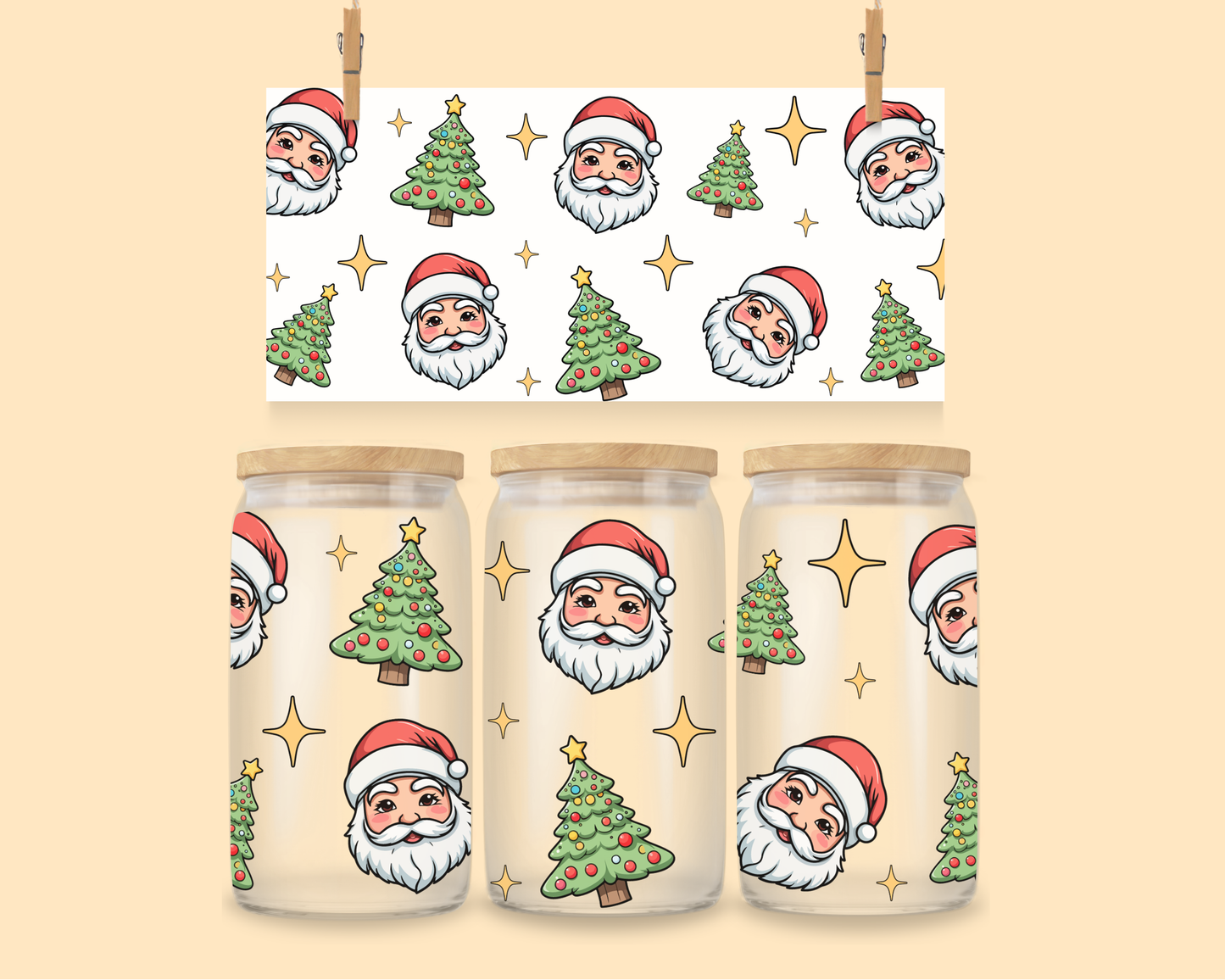 16oz UVDTF Christmas Santa