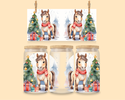 16oz UVDTF Christmas Horses