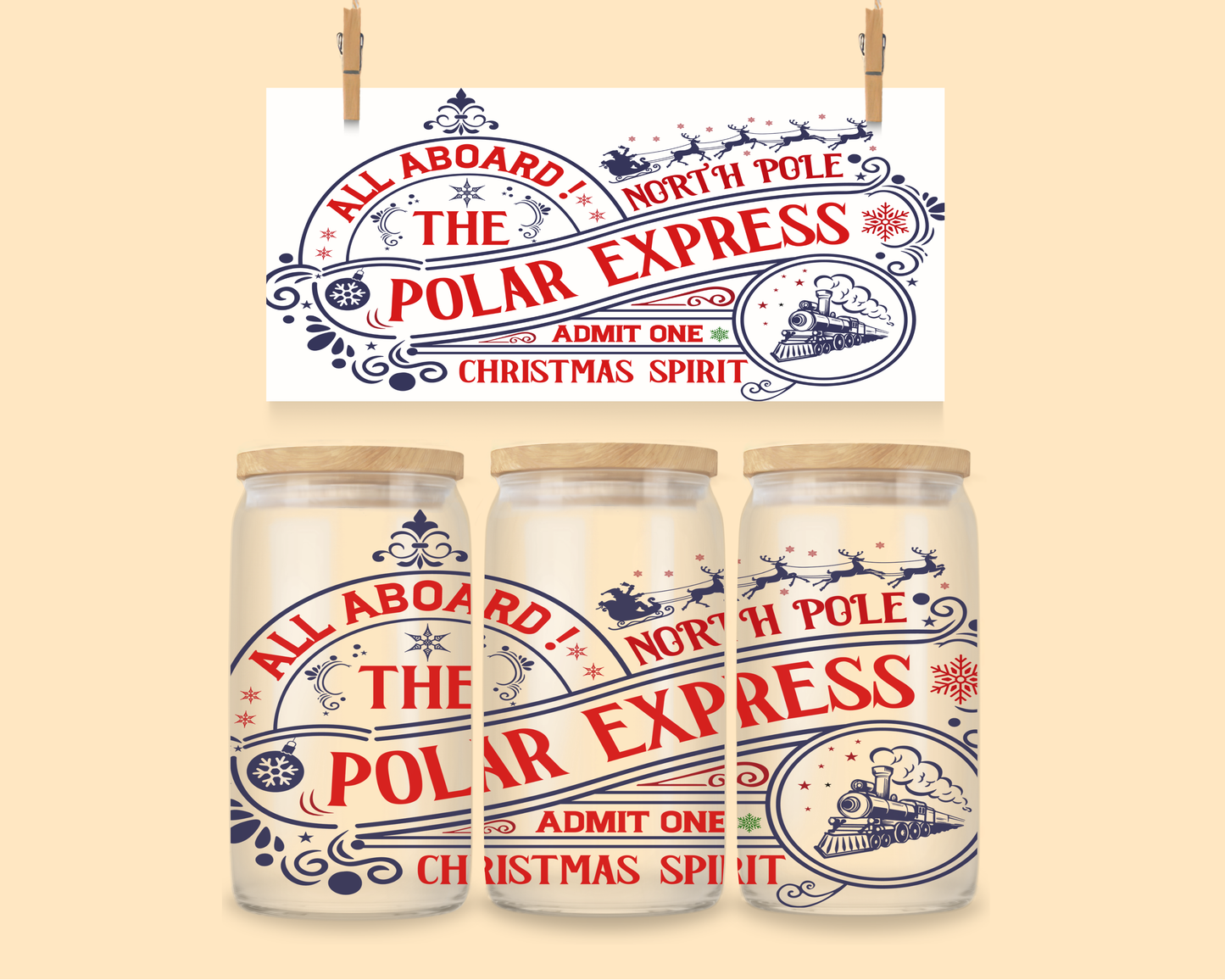 16oz UVDTF Polar Express