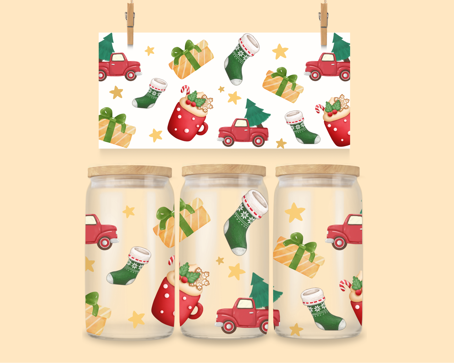 16oz UVDTF Christmas Stocking