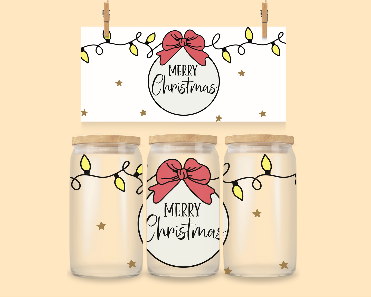 16oz UVDTF Christmas Bauble