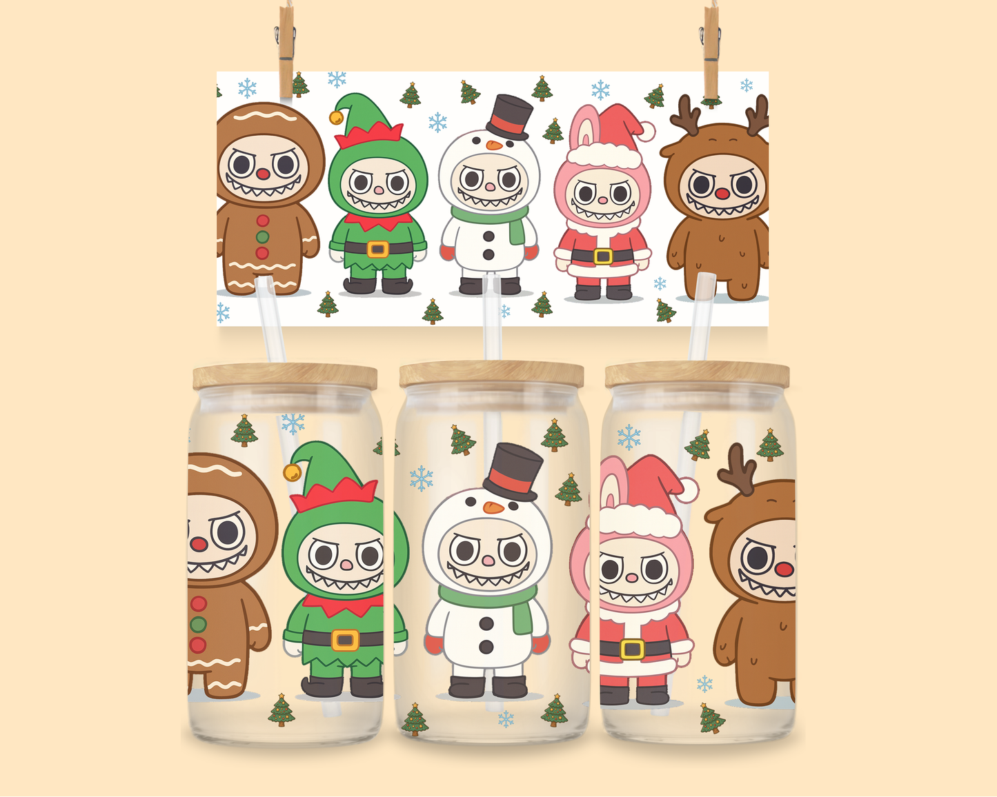 16oz UVDTF The Monsters Christmas