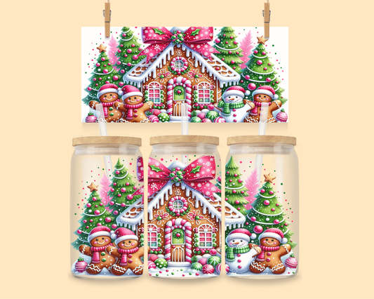 16oz UVDTF Christmas Gingerbread House