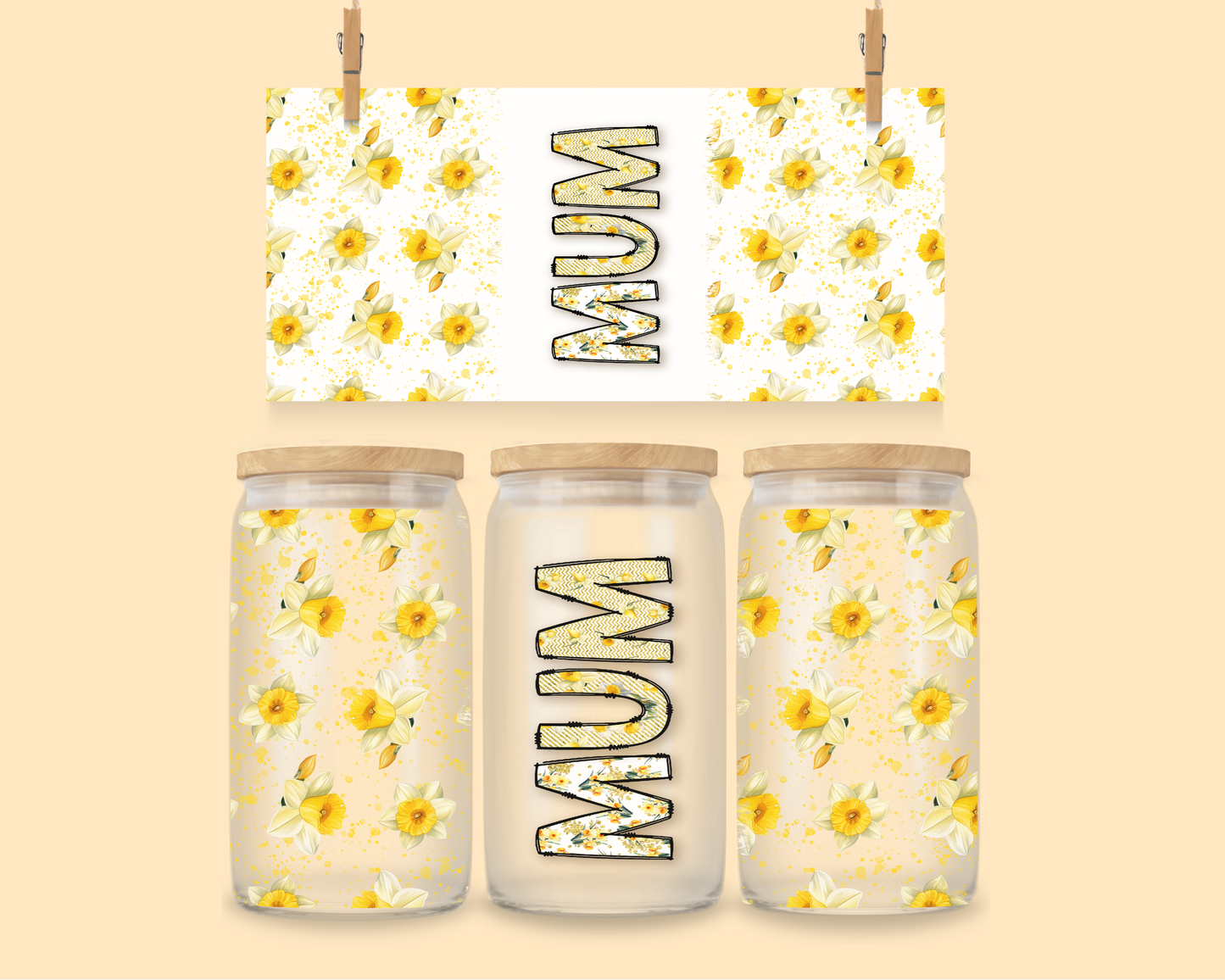 16oz UVDTF Wrap Mum Floral