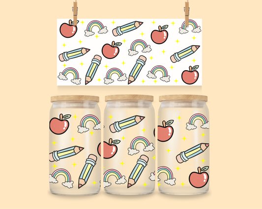 16oz UVDTF Wrap Teacher Apples & Pens