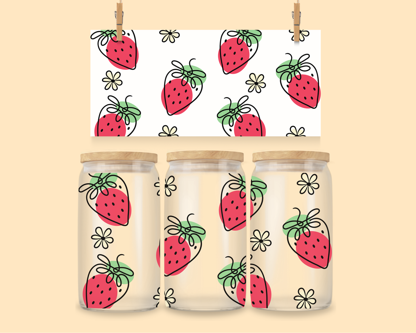 24oz Wrap UVDTF Strawberry