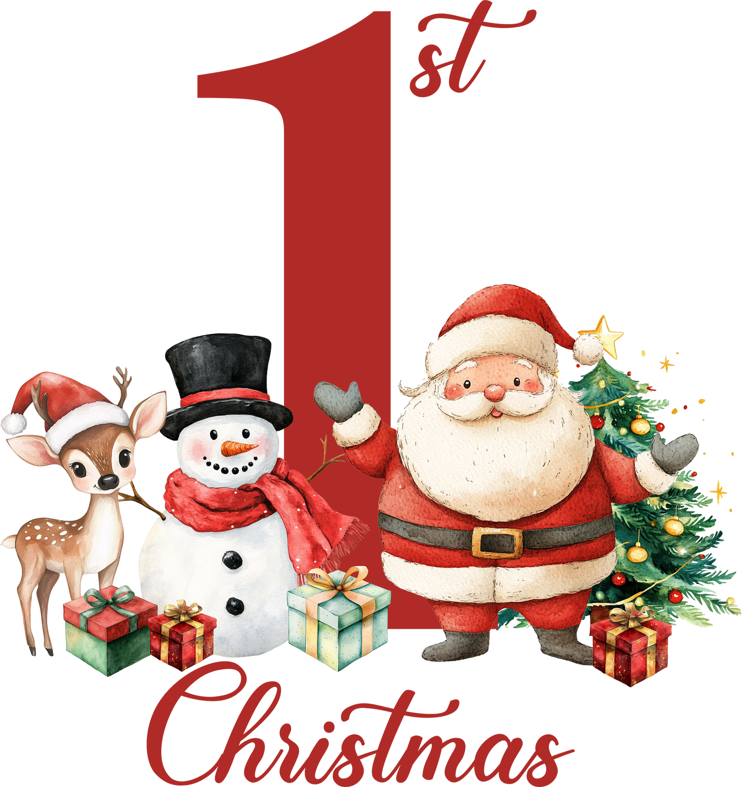 DTF My First Christmas Santa & Snowman