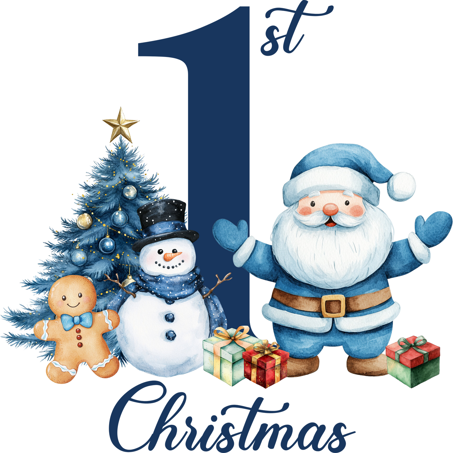 DTF My First Christmas Santa & Snowman