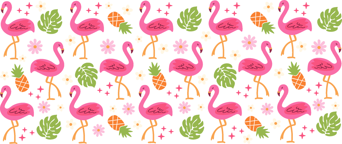 16oz Libbey Wrap UVDTF Flamingo