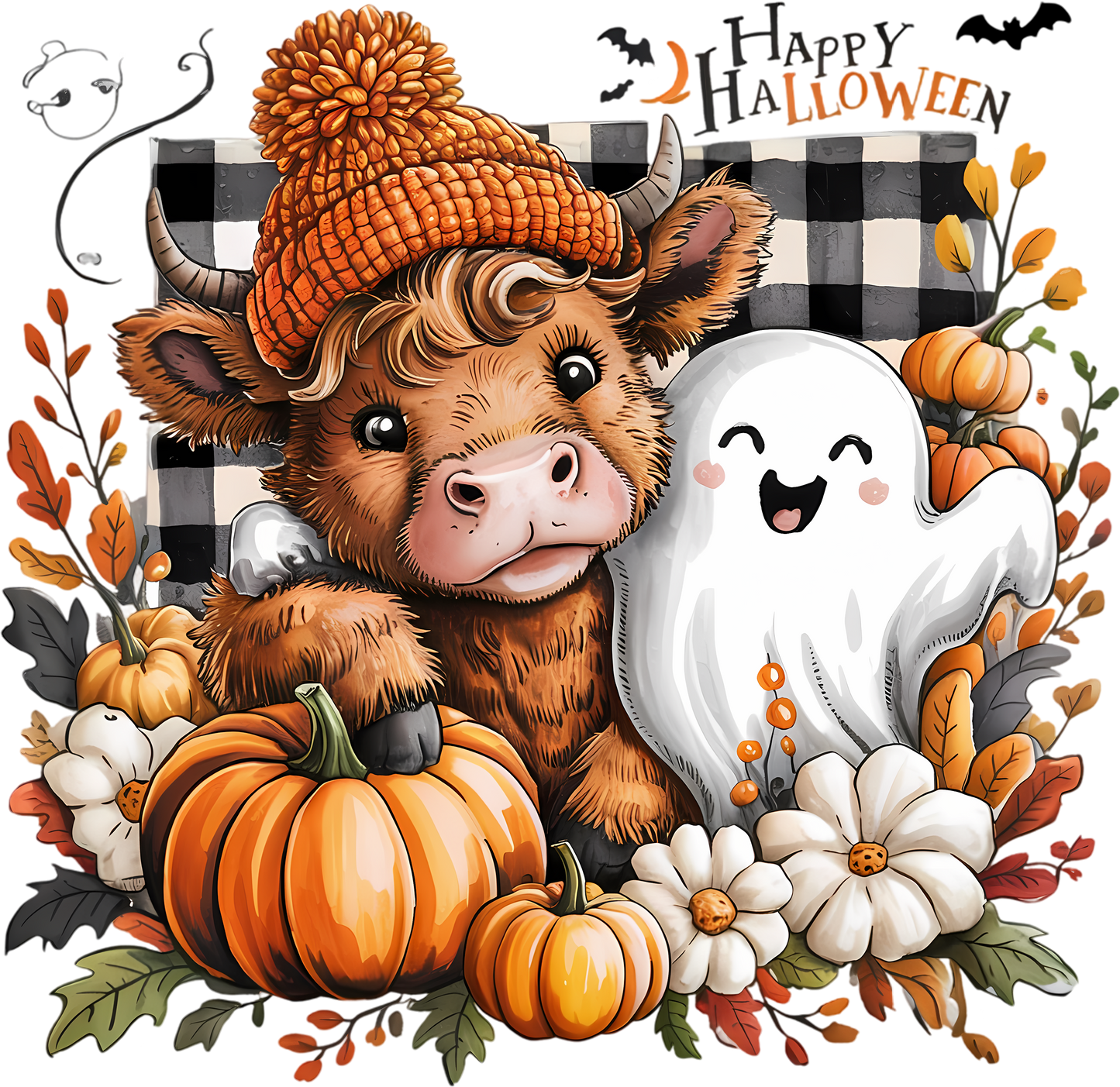 DTF Halloween Highland Cow