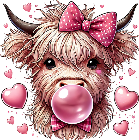 Single UVDTF Highland Cow Love