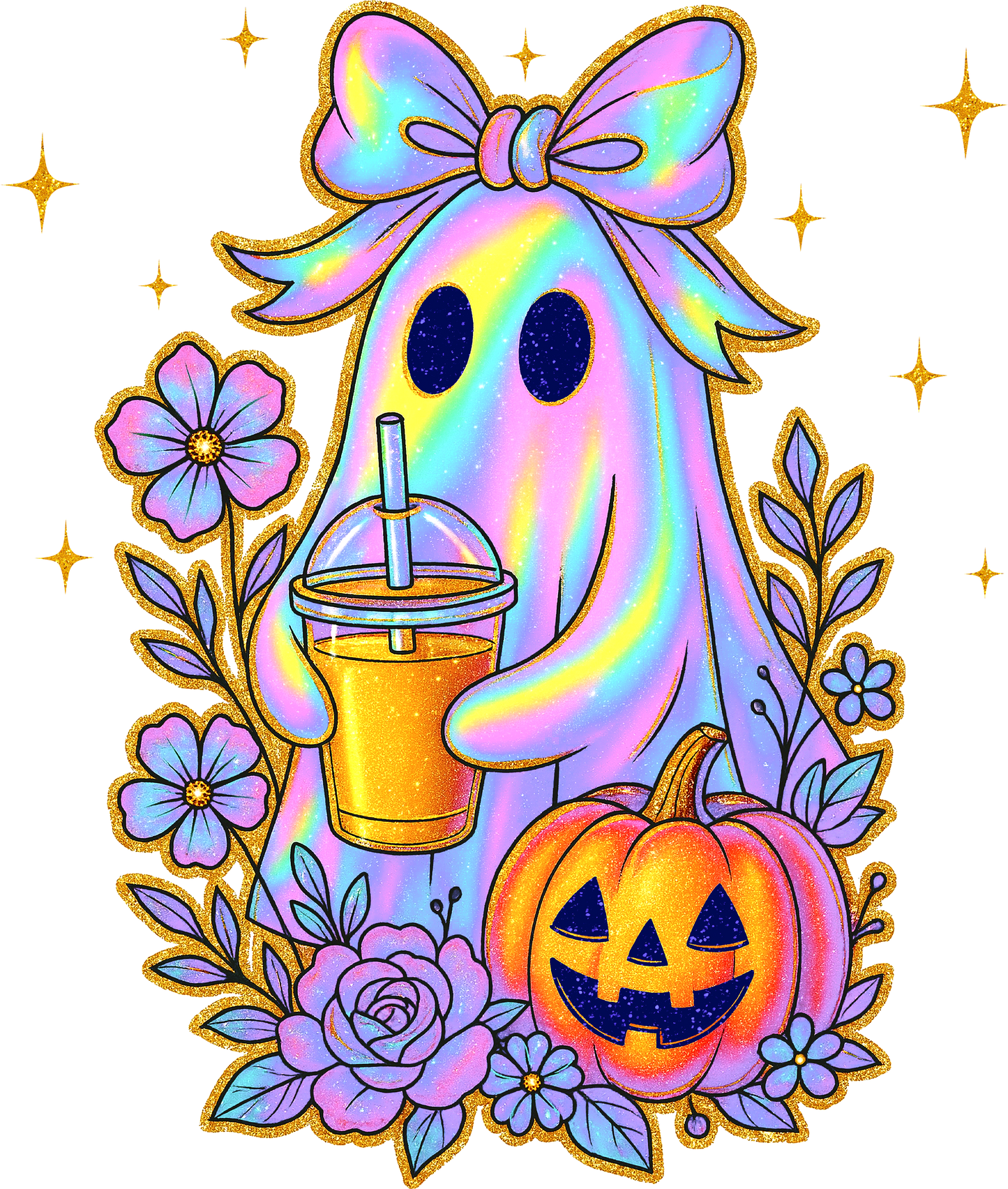 DTF Iridescent Style Ghost