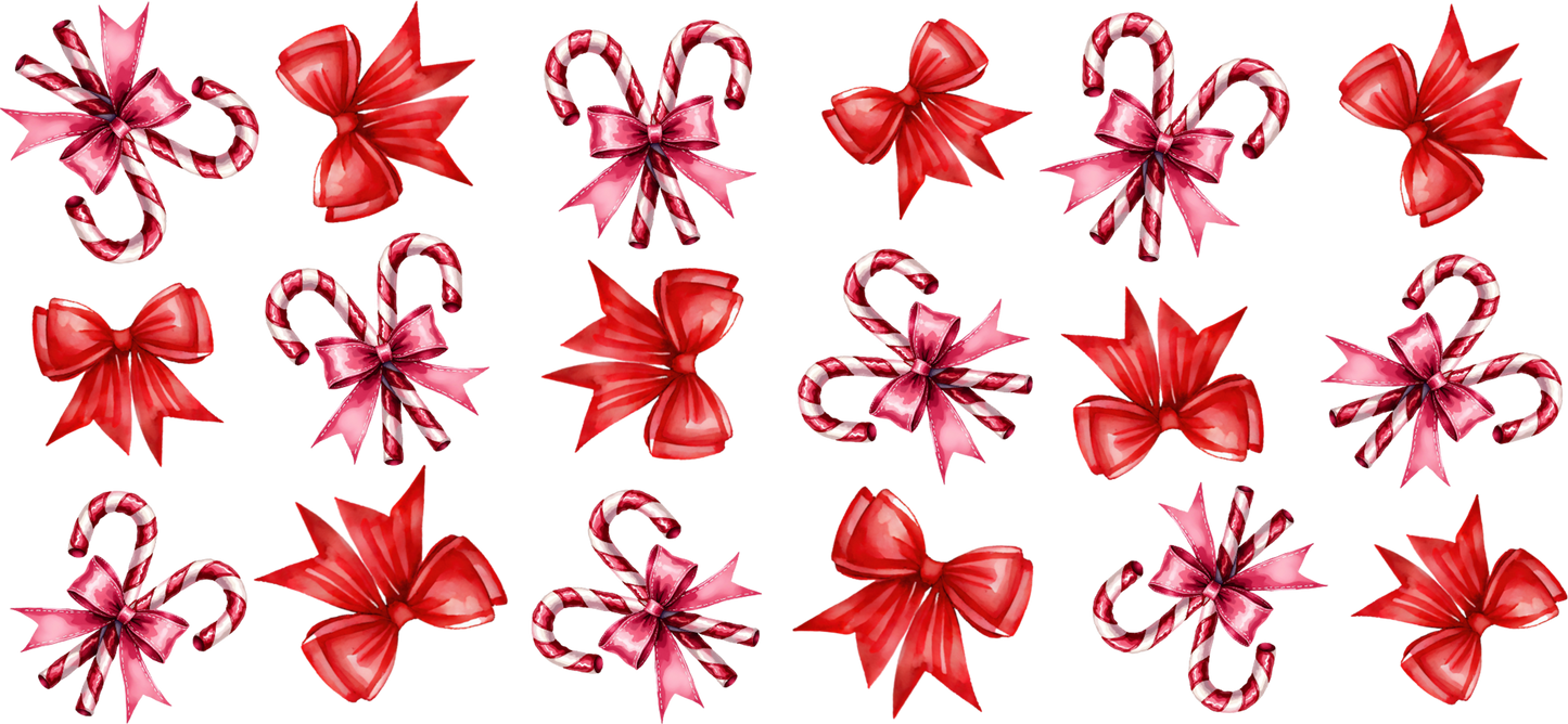 16oz UVDTF Candy Cane & Bows