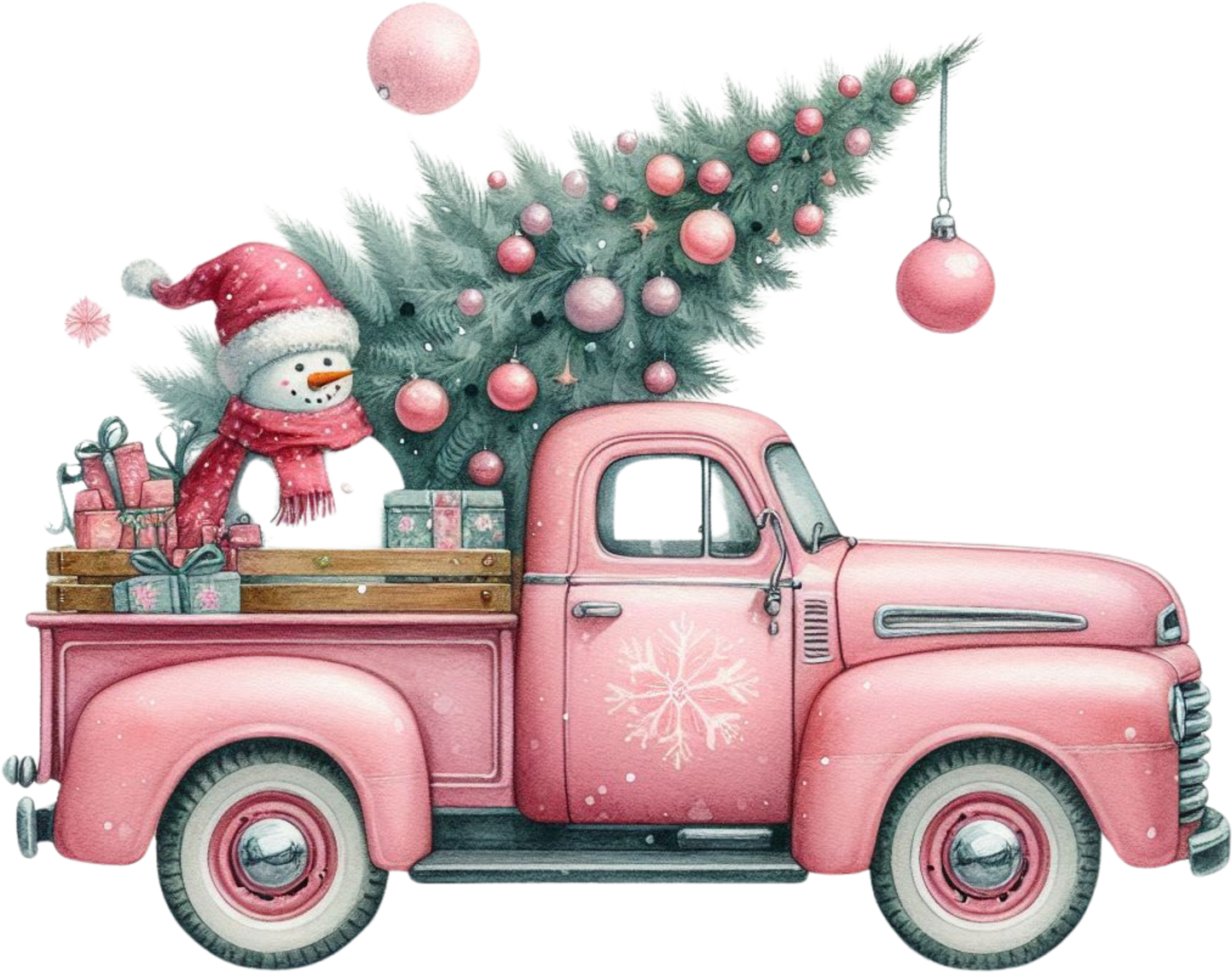 DTF Pink Christmas Truck