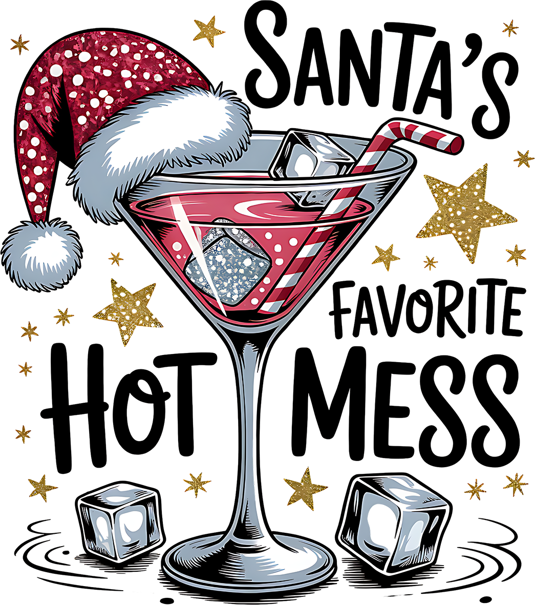 Single UVDTF Santa's Favorite Hot Mess