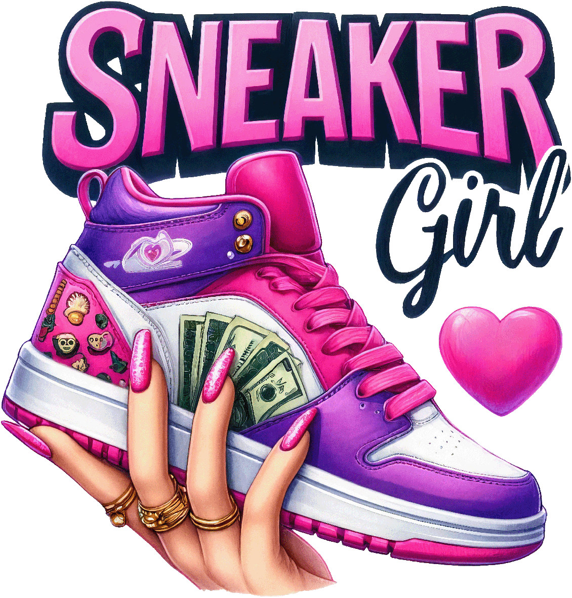 Single UVDTF Sneaker Girl
