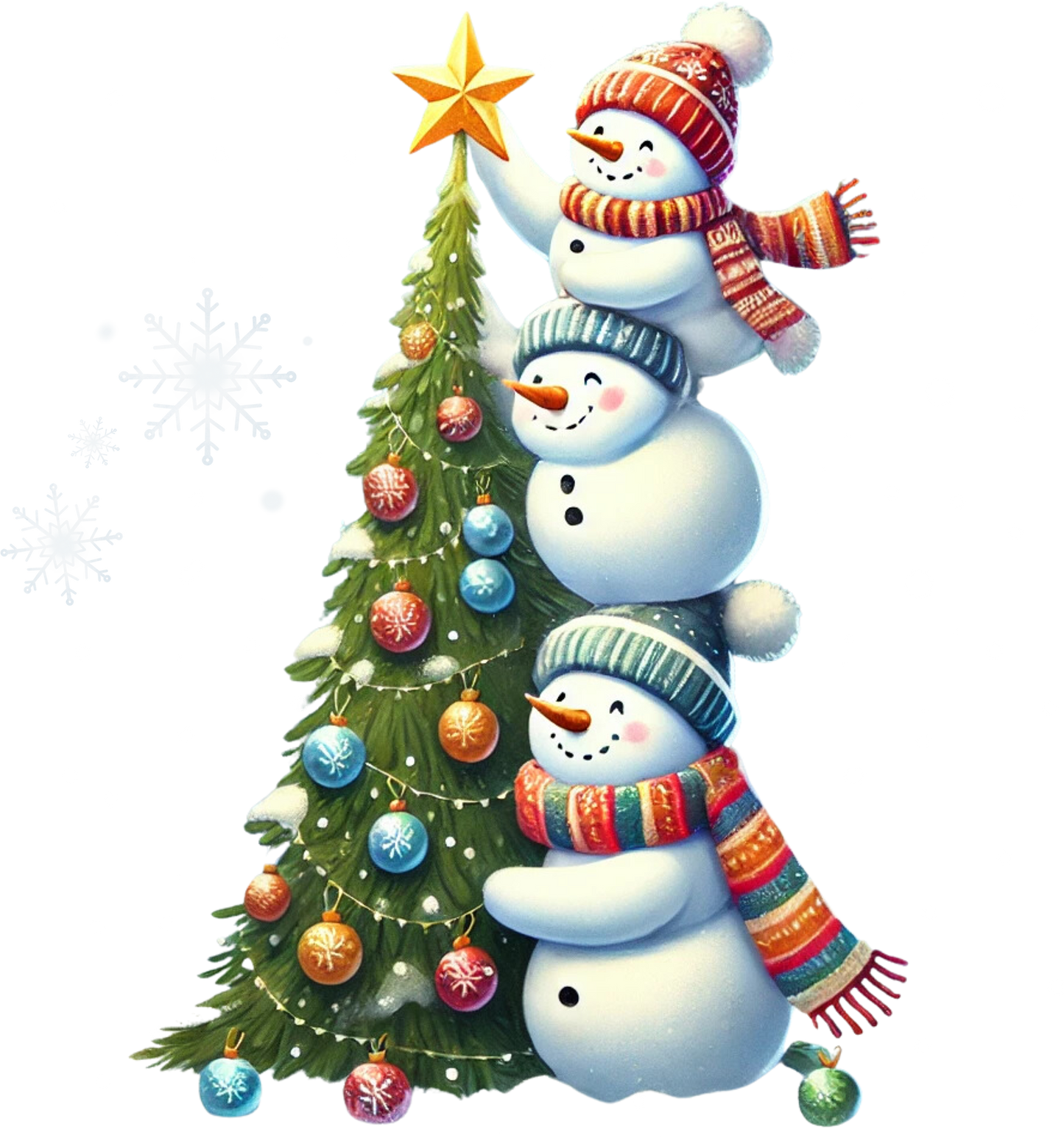DTF Christmas Snowman Tree