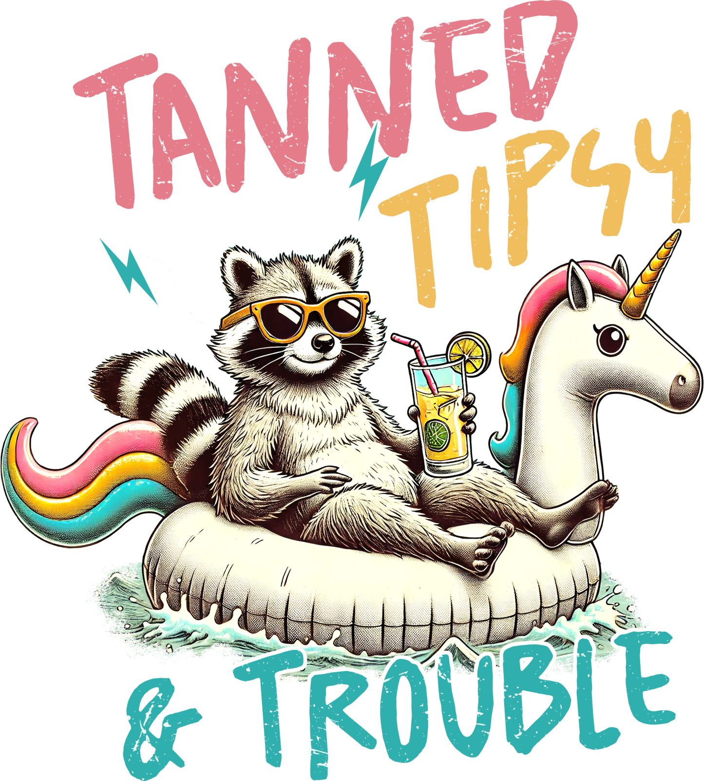 DTF Tanned, Tipsy & Trouble