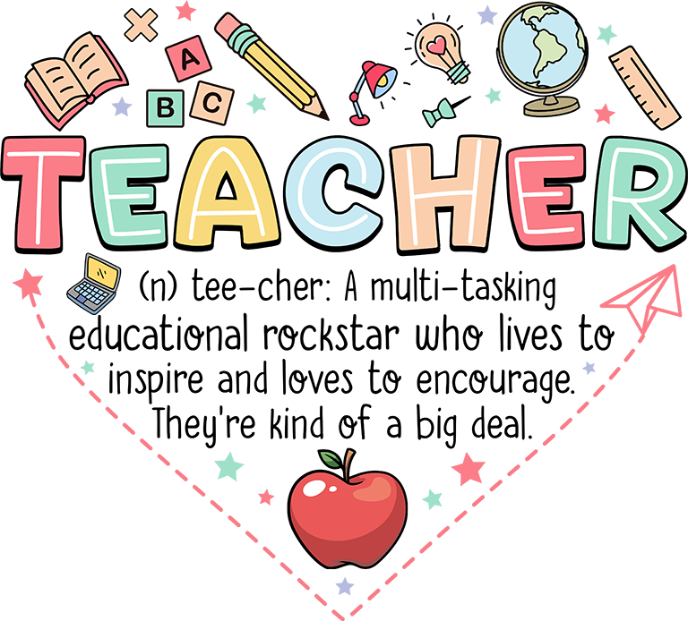 Single UVDTF Teacher Heart Shape