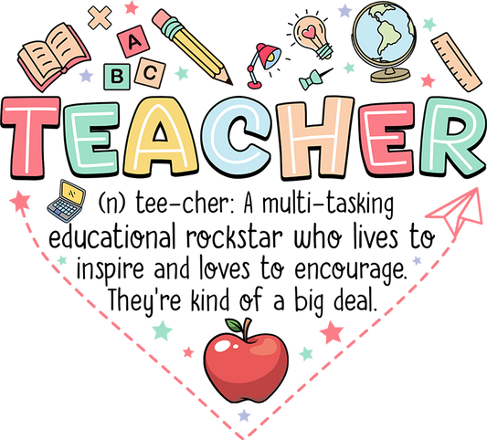 Single UVDTF Teacher Heart Shape