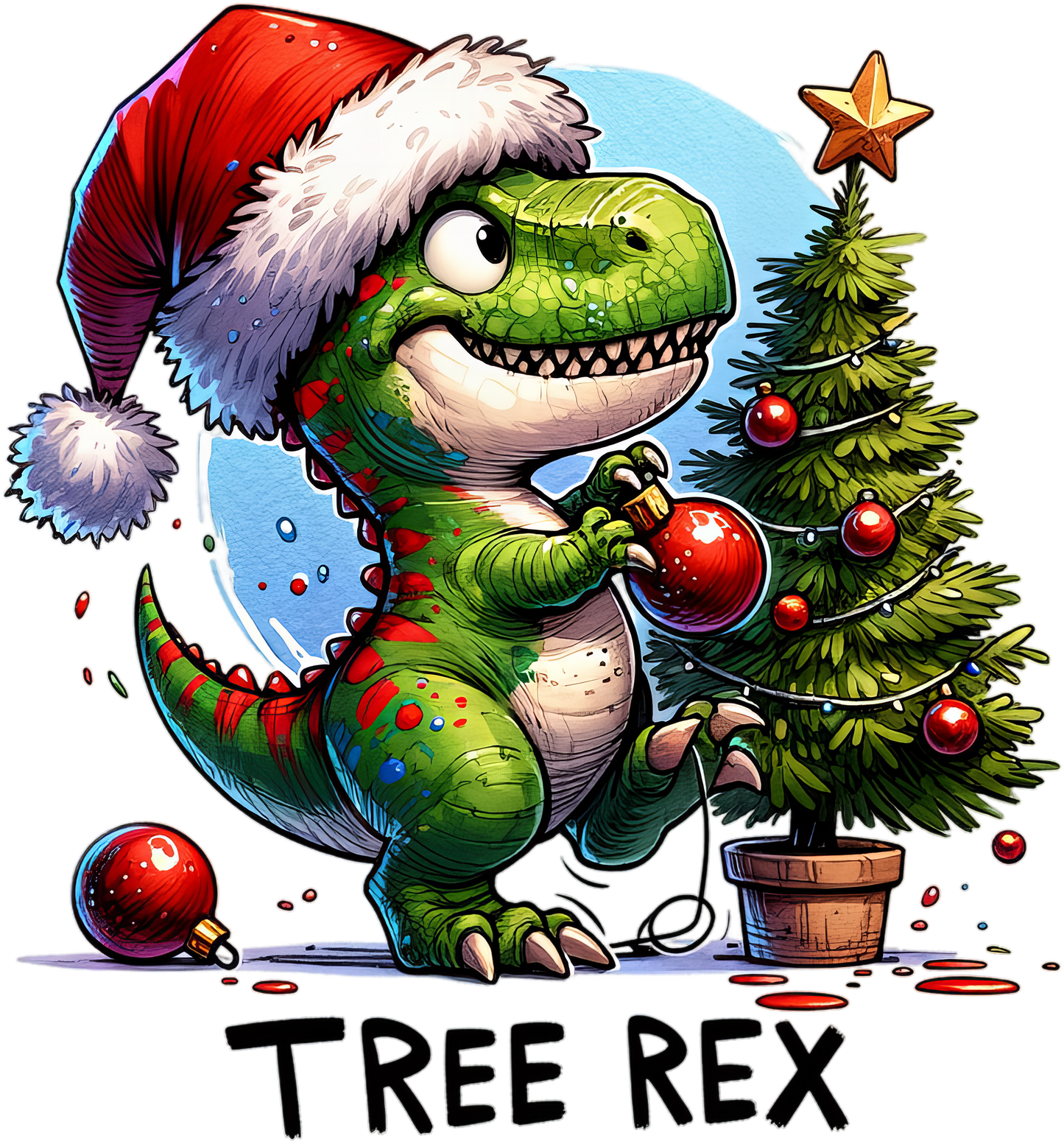 DTF Christmas Tree Rex