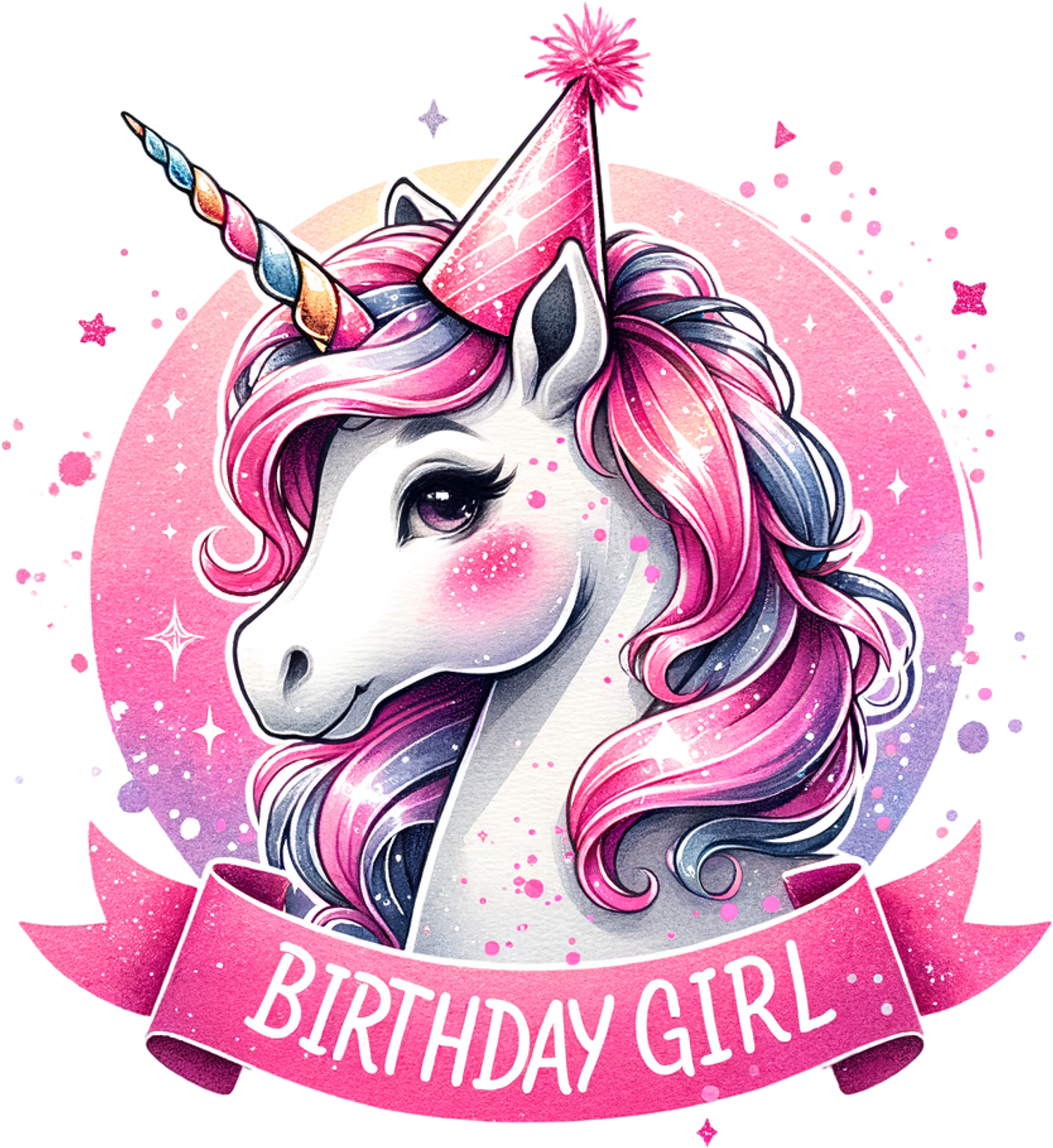 Birthday Girl Unicorn DTF