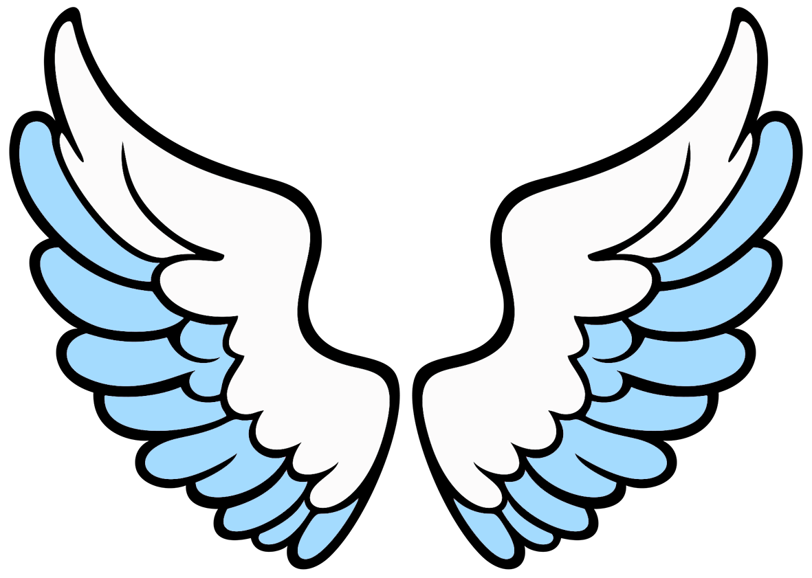 Single UVDTF Angel Wings Blue Or Pink