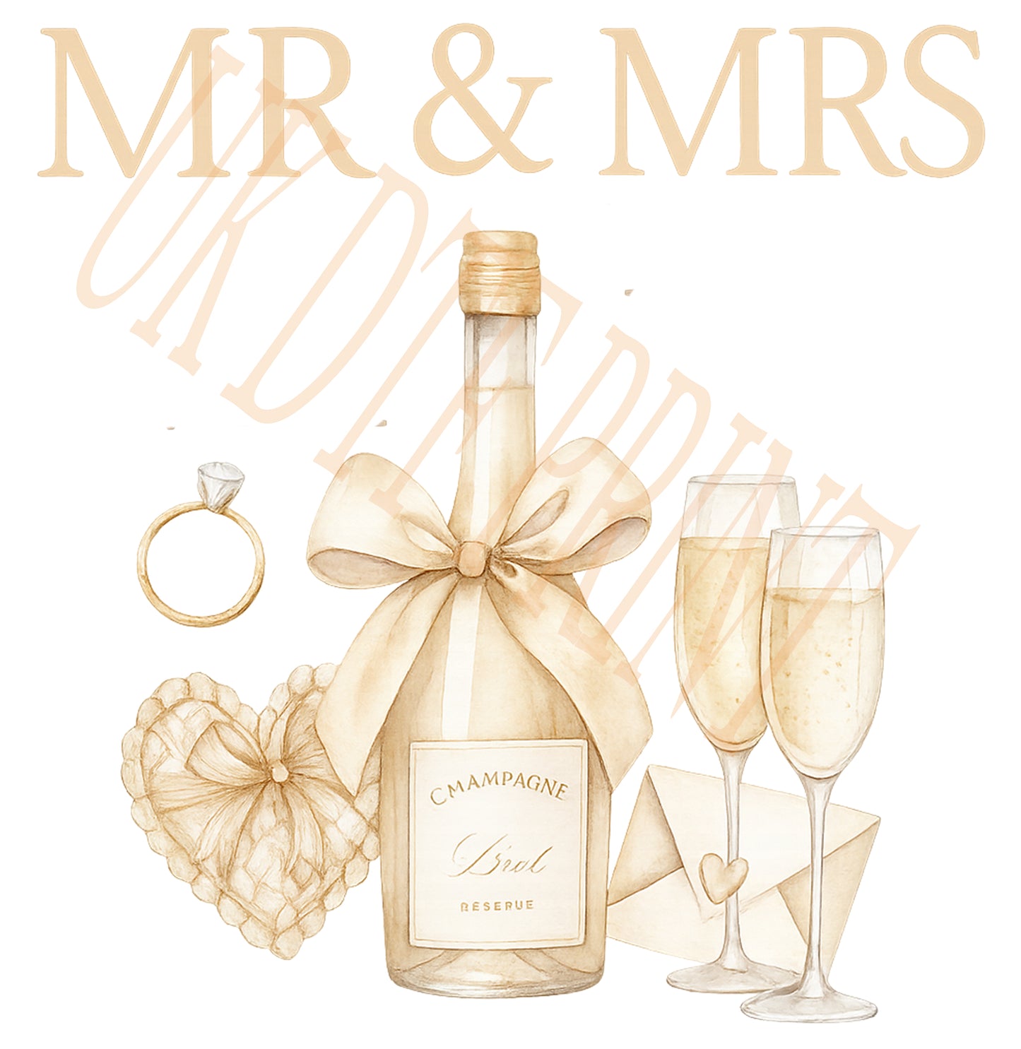 Mr & Mrs Champagne Wedding Digital Download
