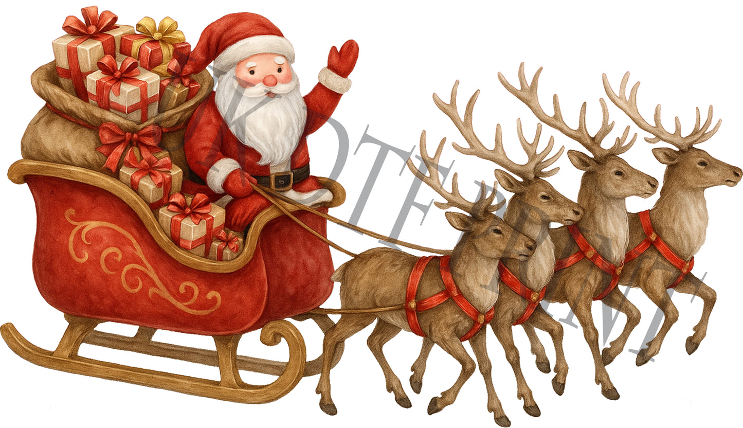 Santa Sleigh Digital Download
