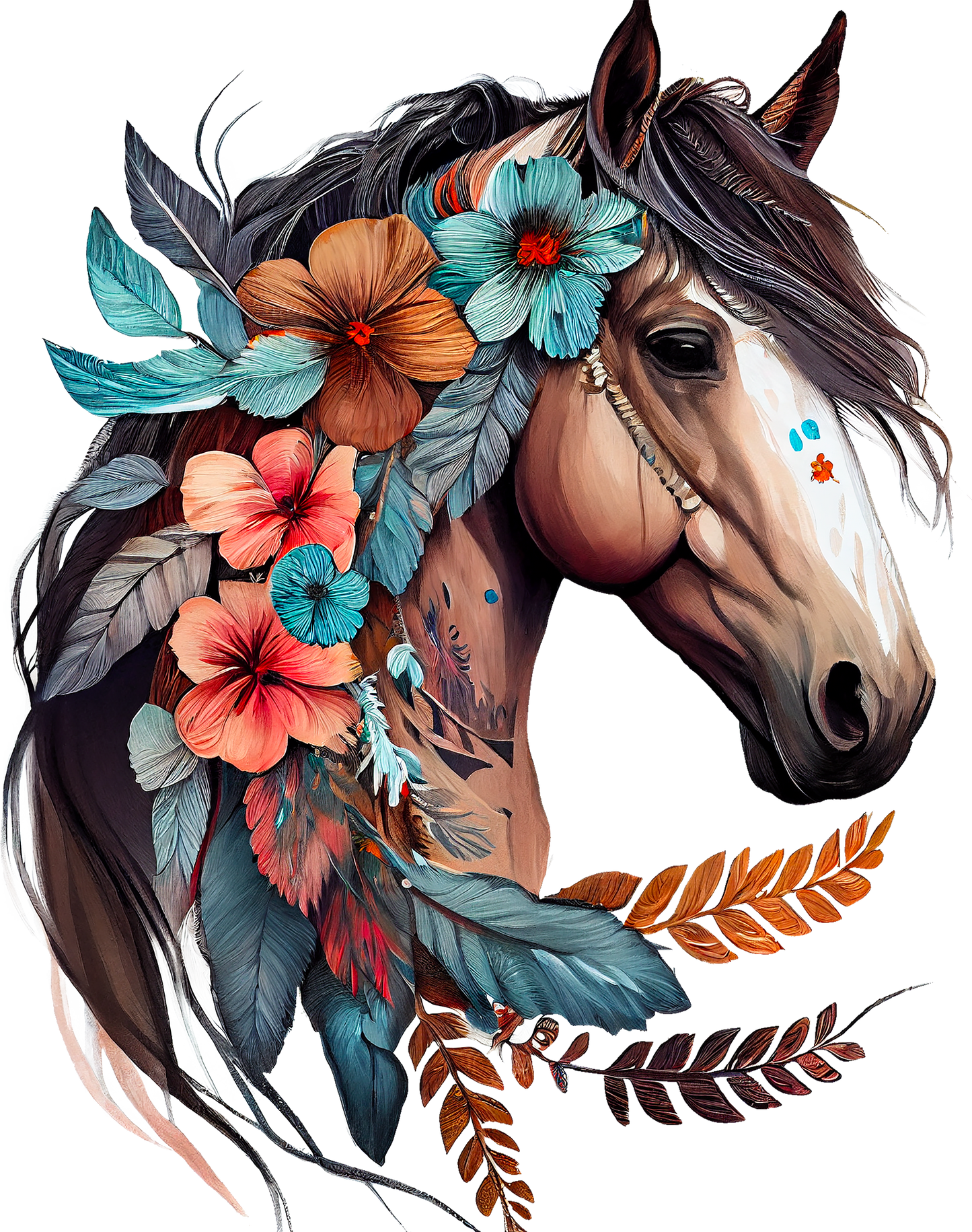 Floral Horse DTF