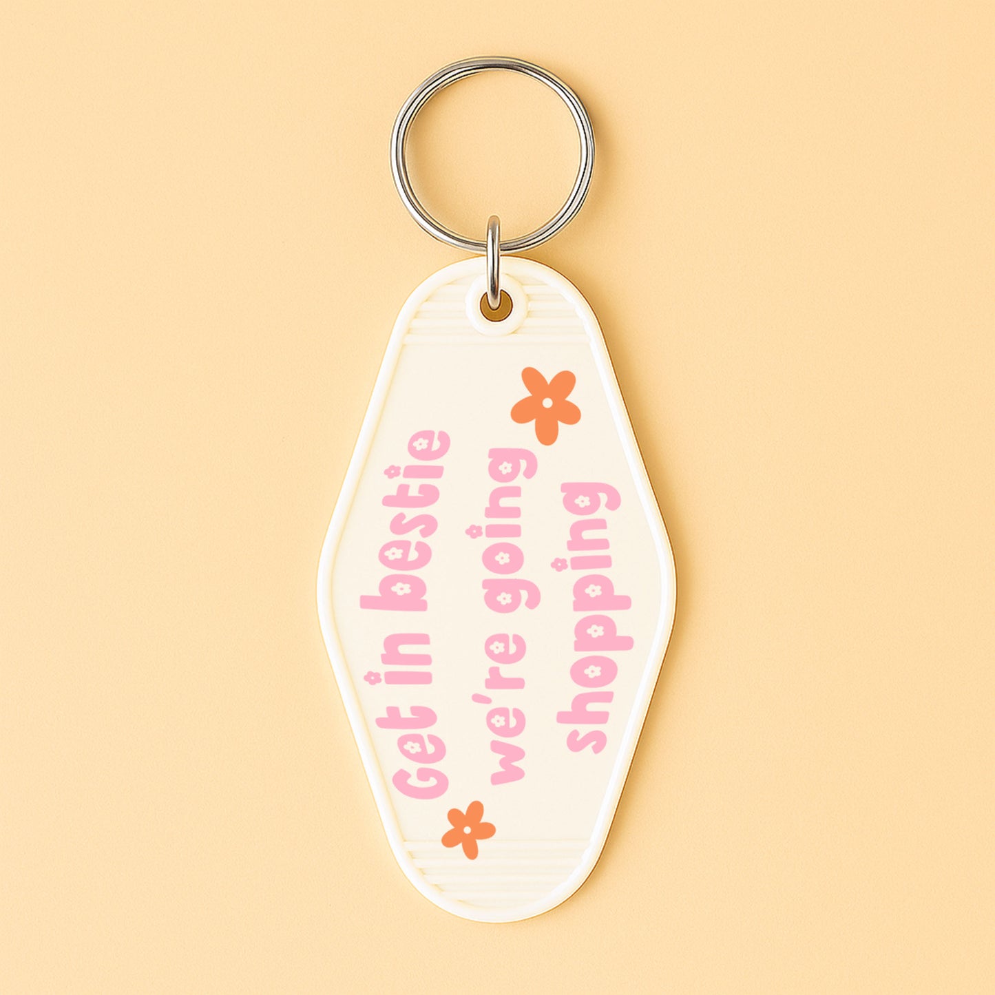 UVDTF Motel Keychain Get In Bestie We're Going Shopping