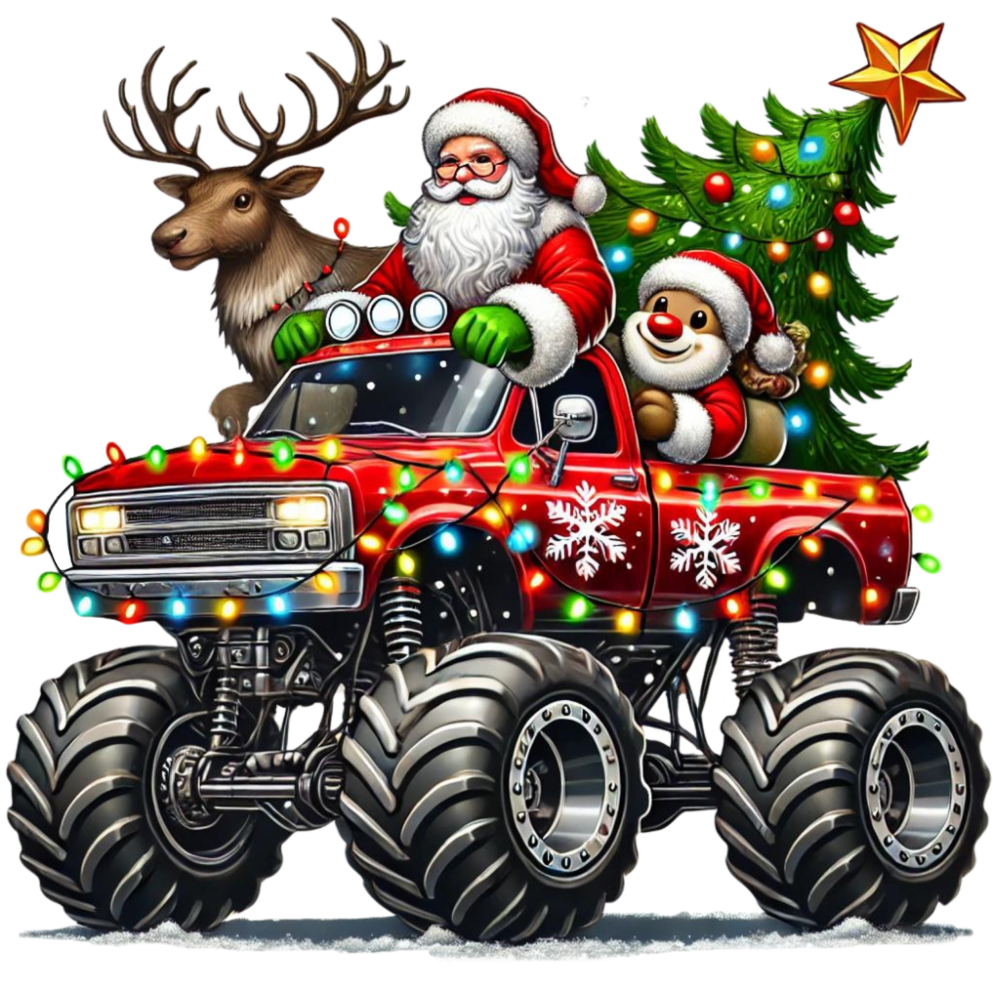 DTF Christmas Monster Truck