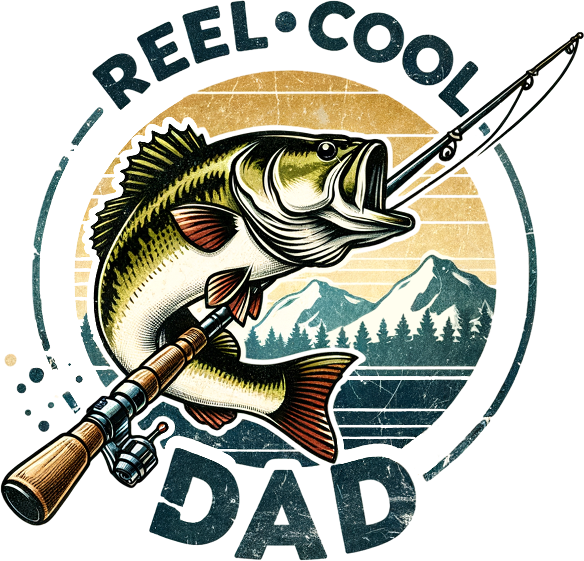 Single UVDTF Reel Cool Dad Fishing