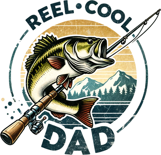 Single UVDTF Reel Cool Dad Fishing