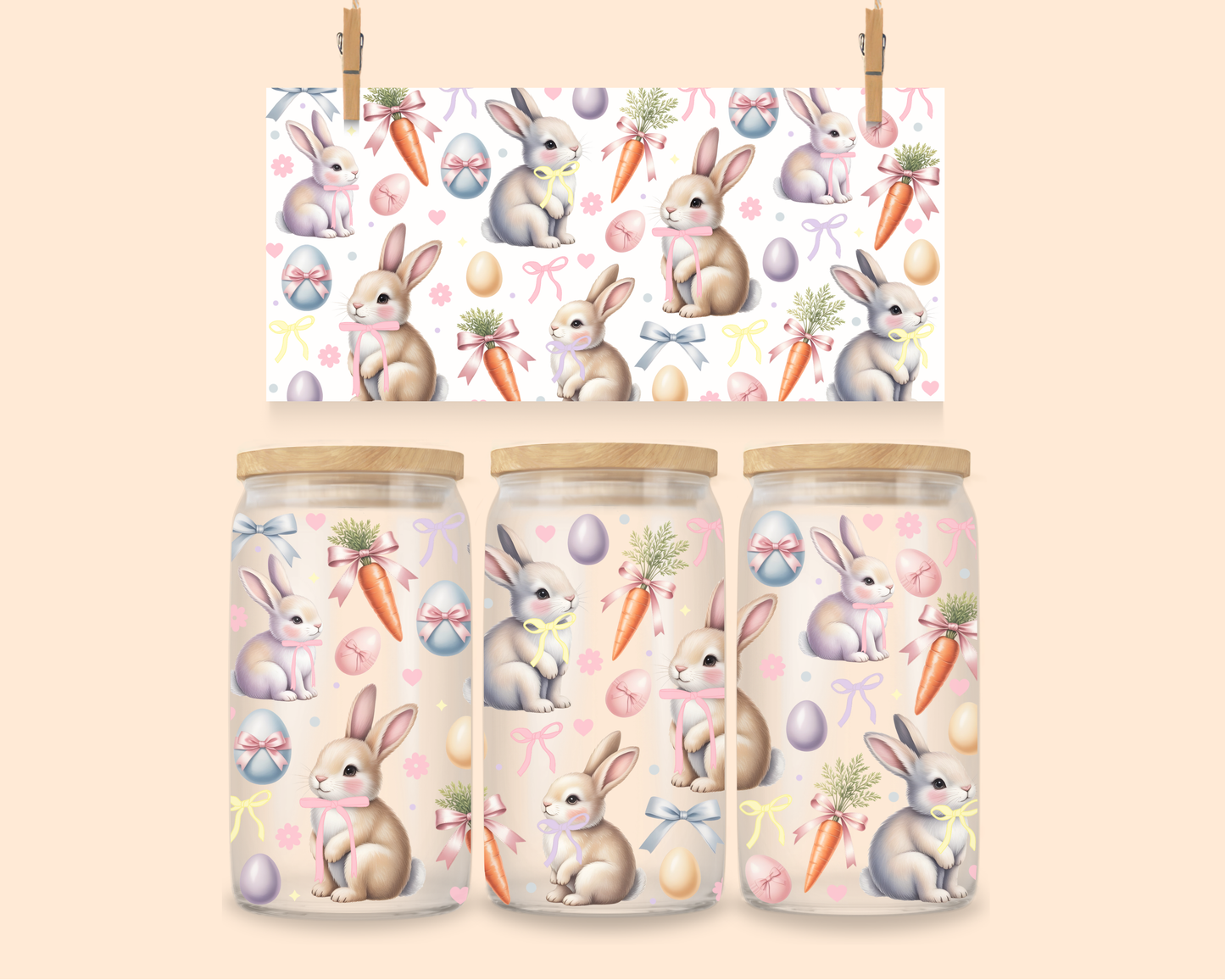 16oz UVDTF Pastel Easter Bunny