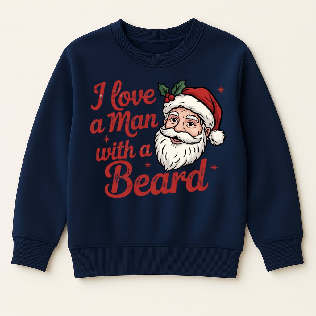 DTF I Love A Man With A Beard Santa