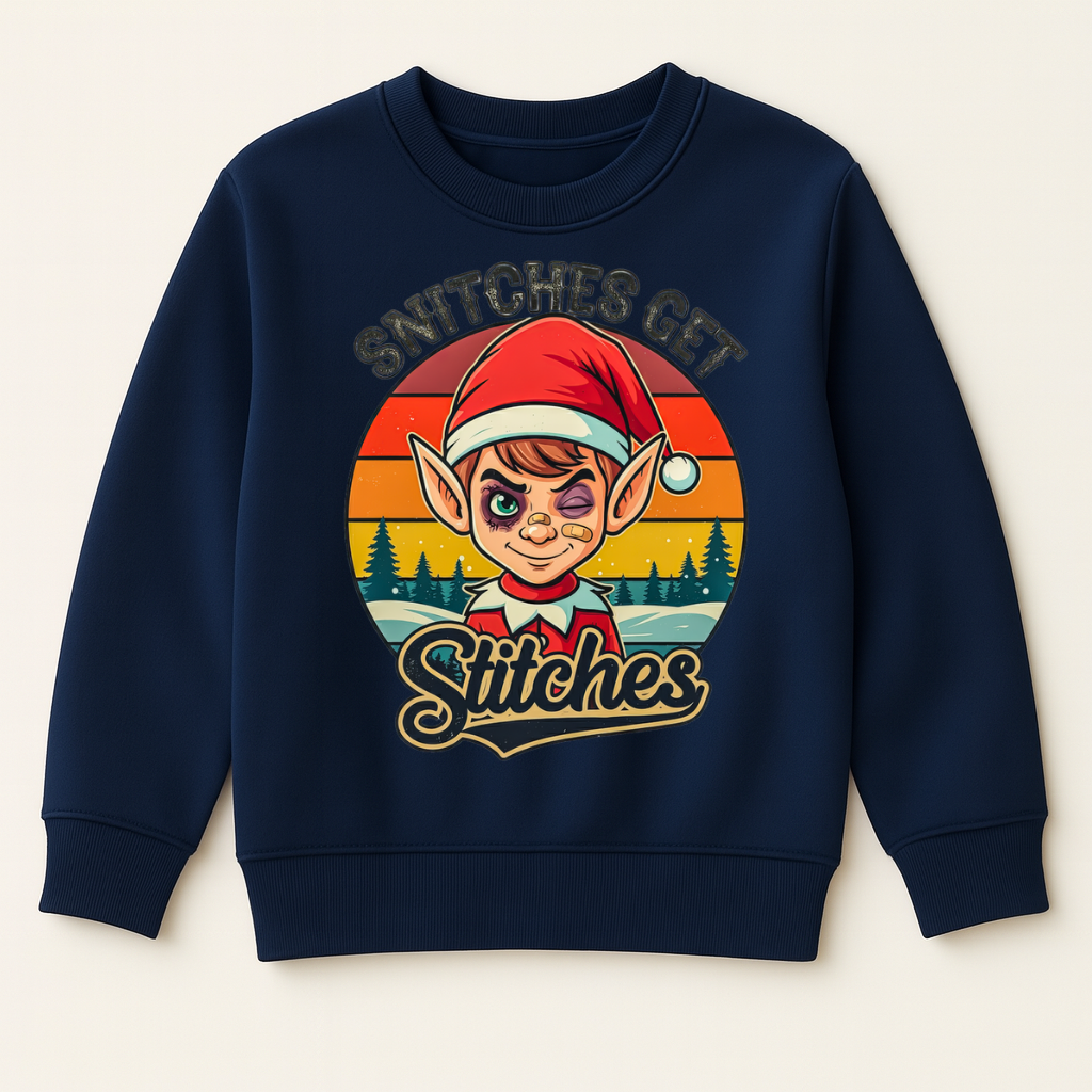 DTF Snitches Get Stitches Elf