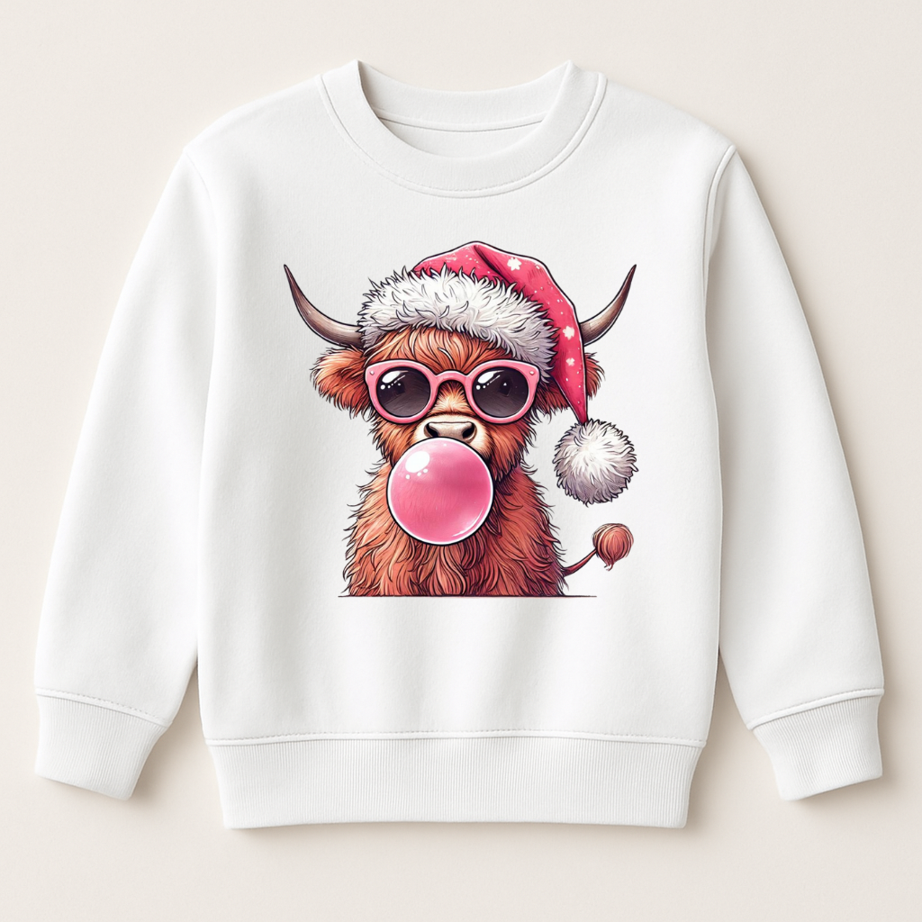 DTF Christmas Highland Cow