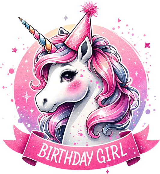 Single UVDTF Unicorn Birthday Girl