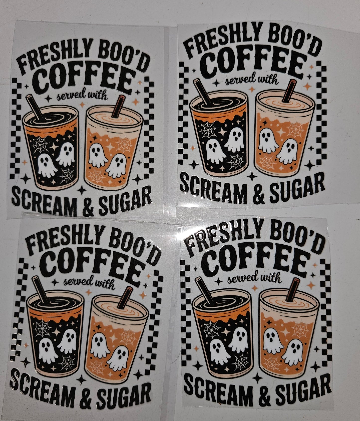 4 x UVDTF Freshly Boo'd Coffee
