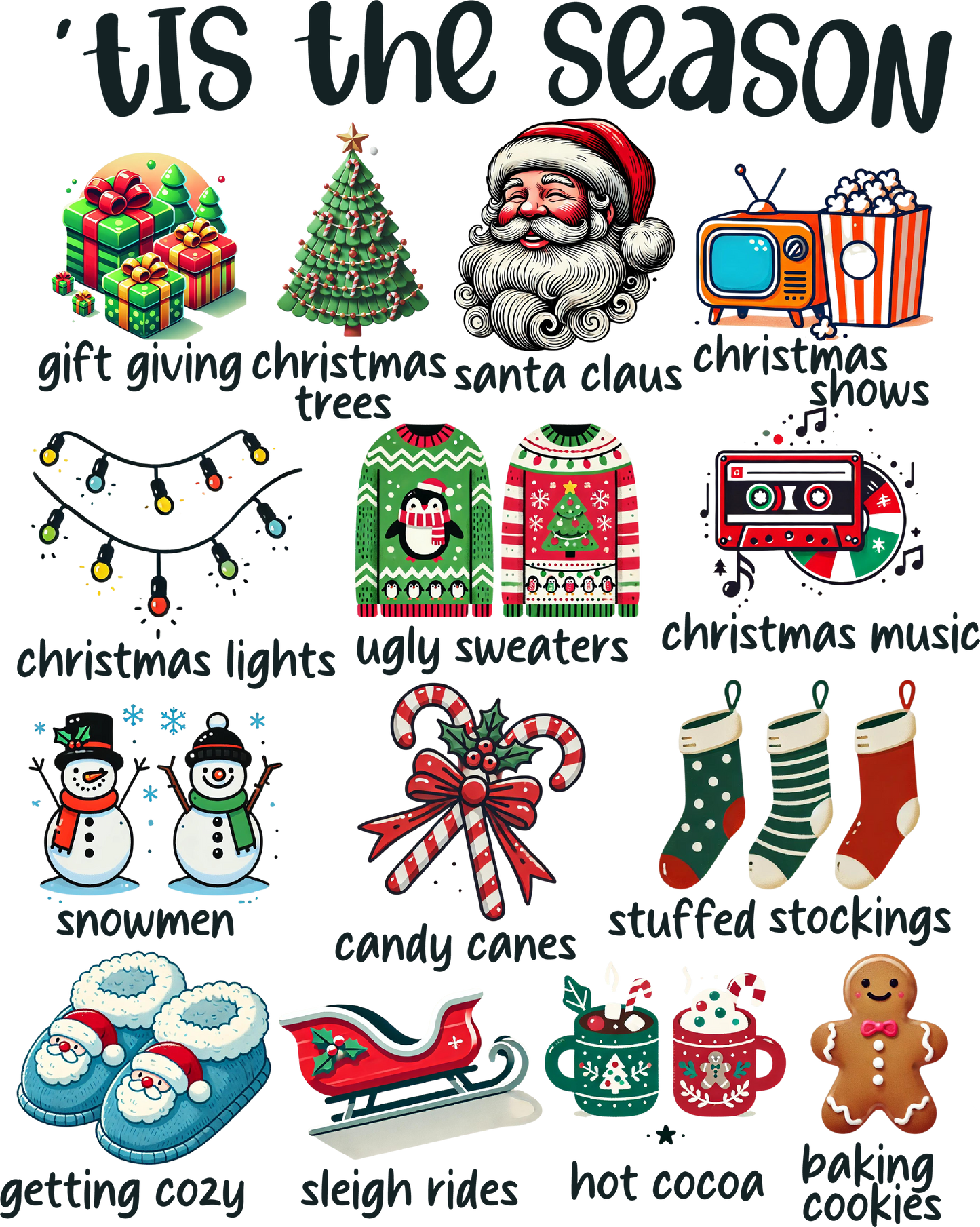 DTF Christmas Tis The Season Collage
