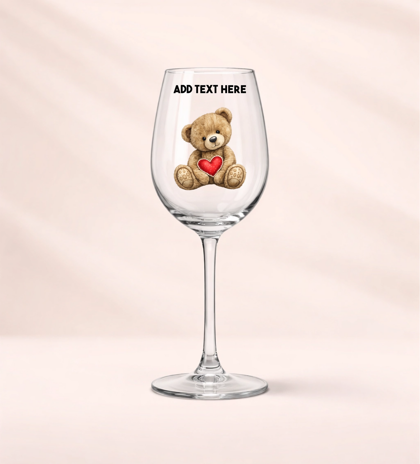 Single UV DTF Teddy Bear With Heart Add Your Text