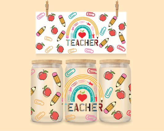 16oz Libbey Wrap UVDTF Teacher